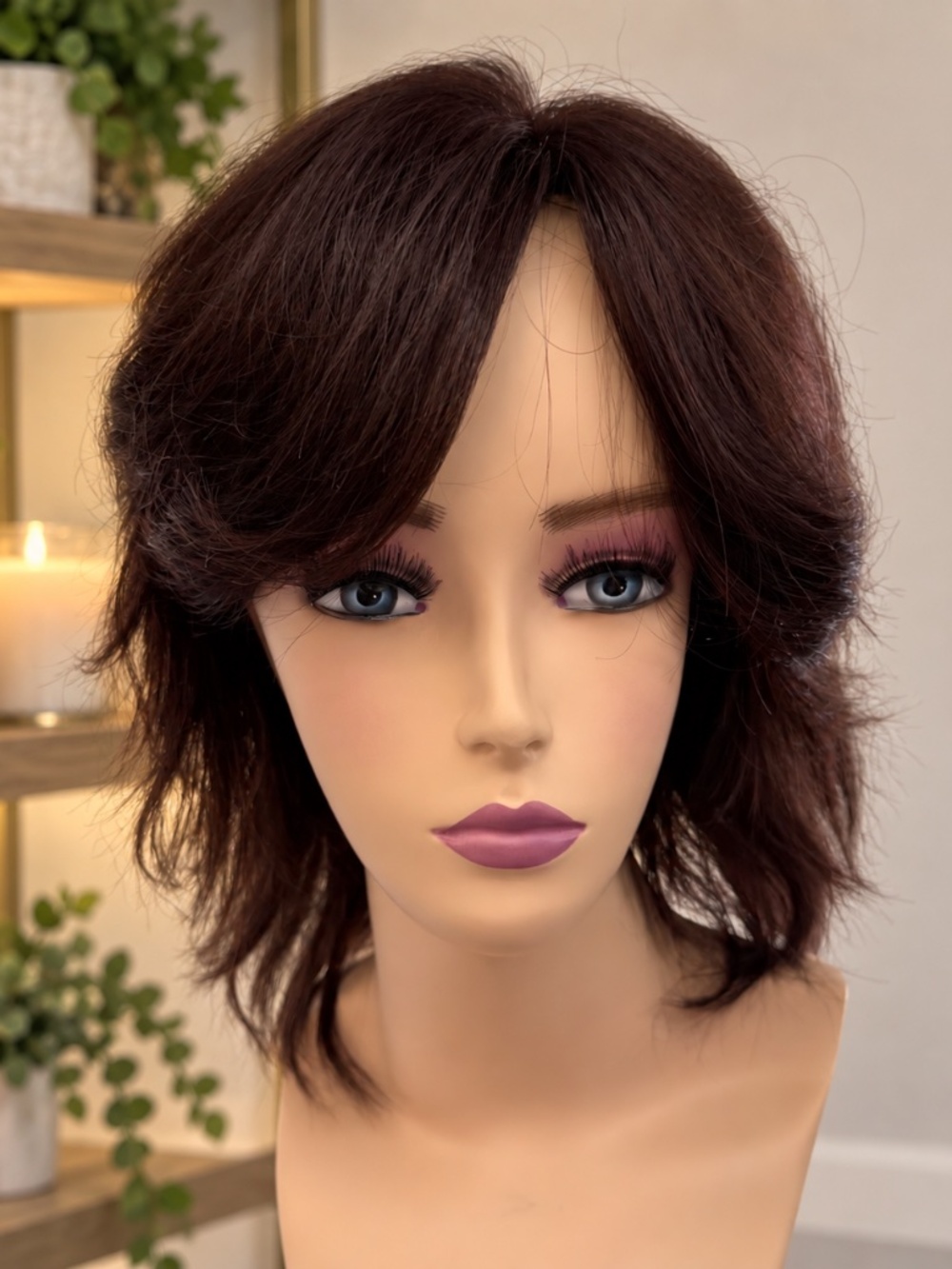 Human Hair Wig Shag style, silk top chemo wig for alopecia